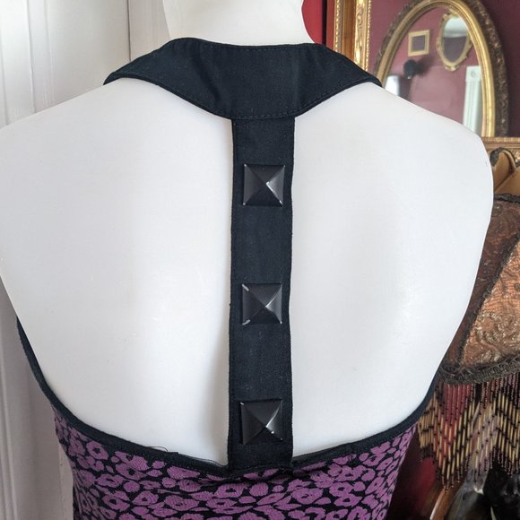 Lip Service Pyramid Stud Purple Leopard Tank - Picture 5 of 7
